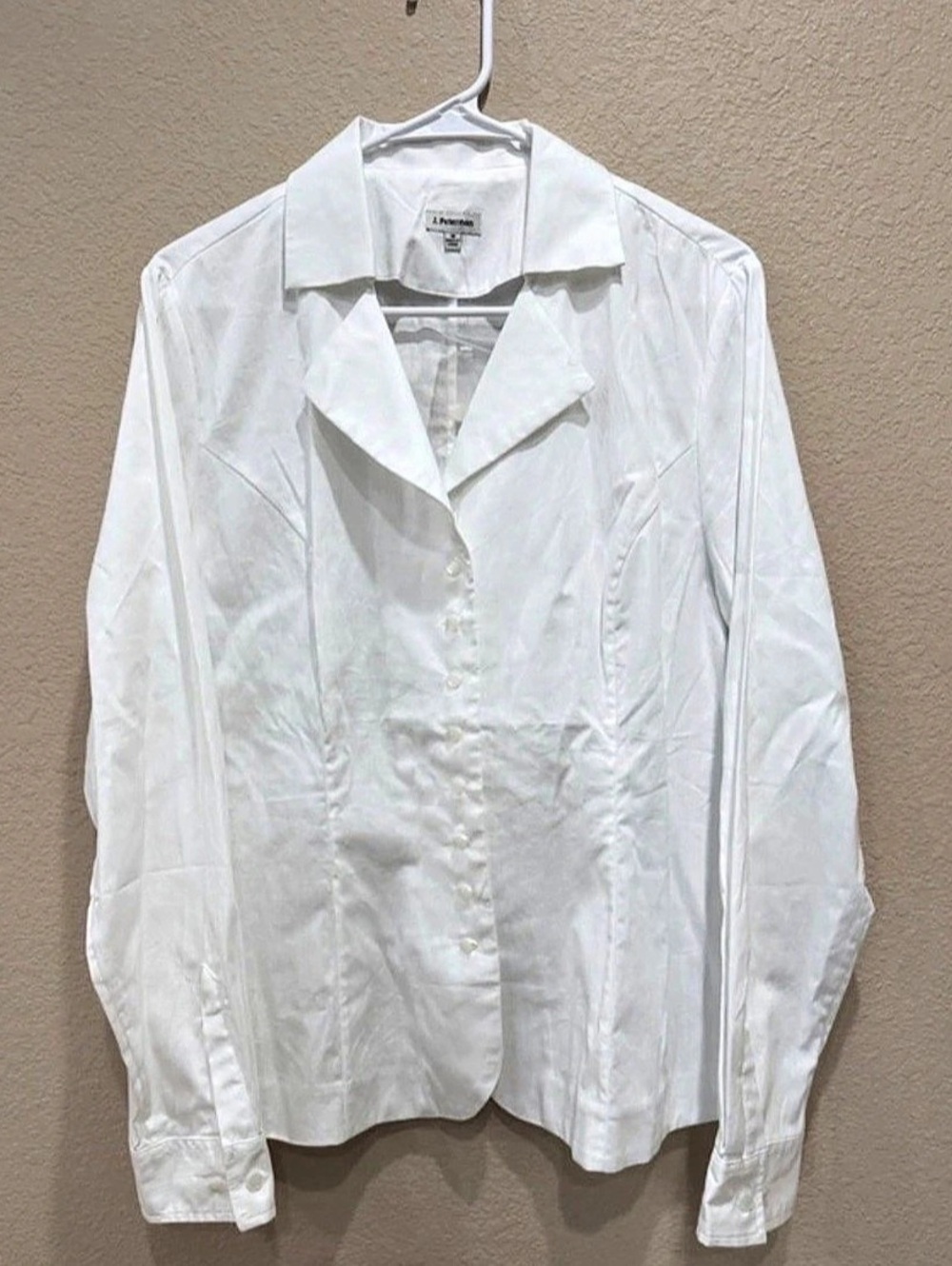 J. Peterman White Cotton Button Down Size 16 Like New